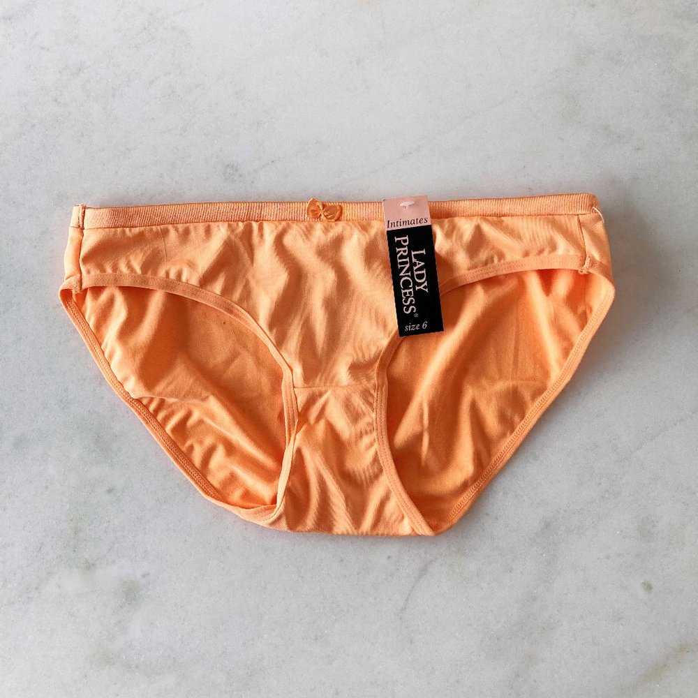 3/$39 - NWT! New Lady Princess Orange panty / underwear, bow detail (size 6)